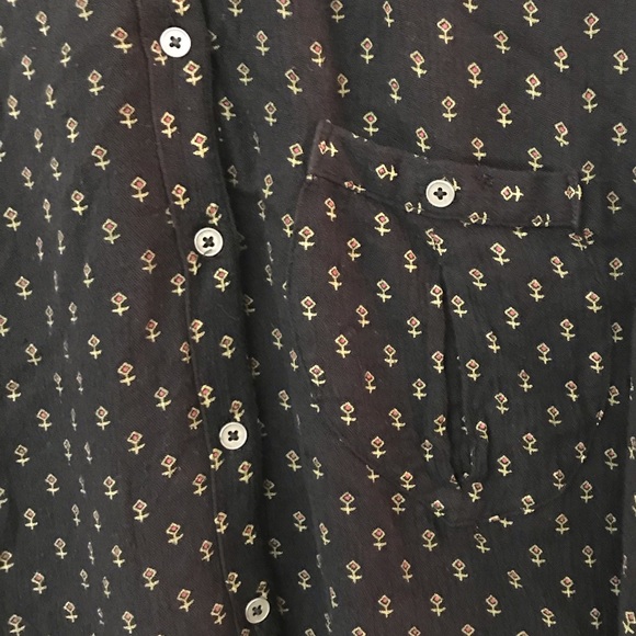 Free People Boho Tunic Blouse Printed Oversized High Low Black Small - Picture 8 of 10